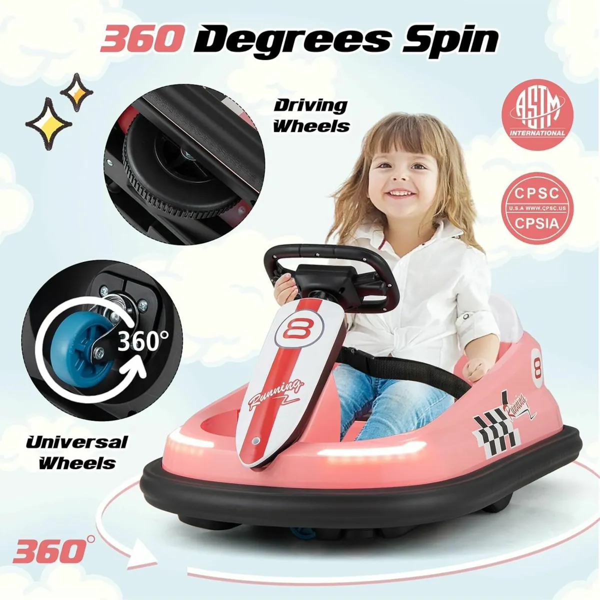 BumperBoo 6V Bumper Car Pink - Image 1