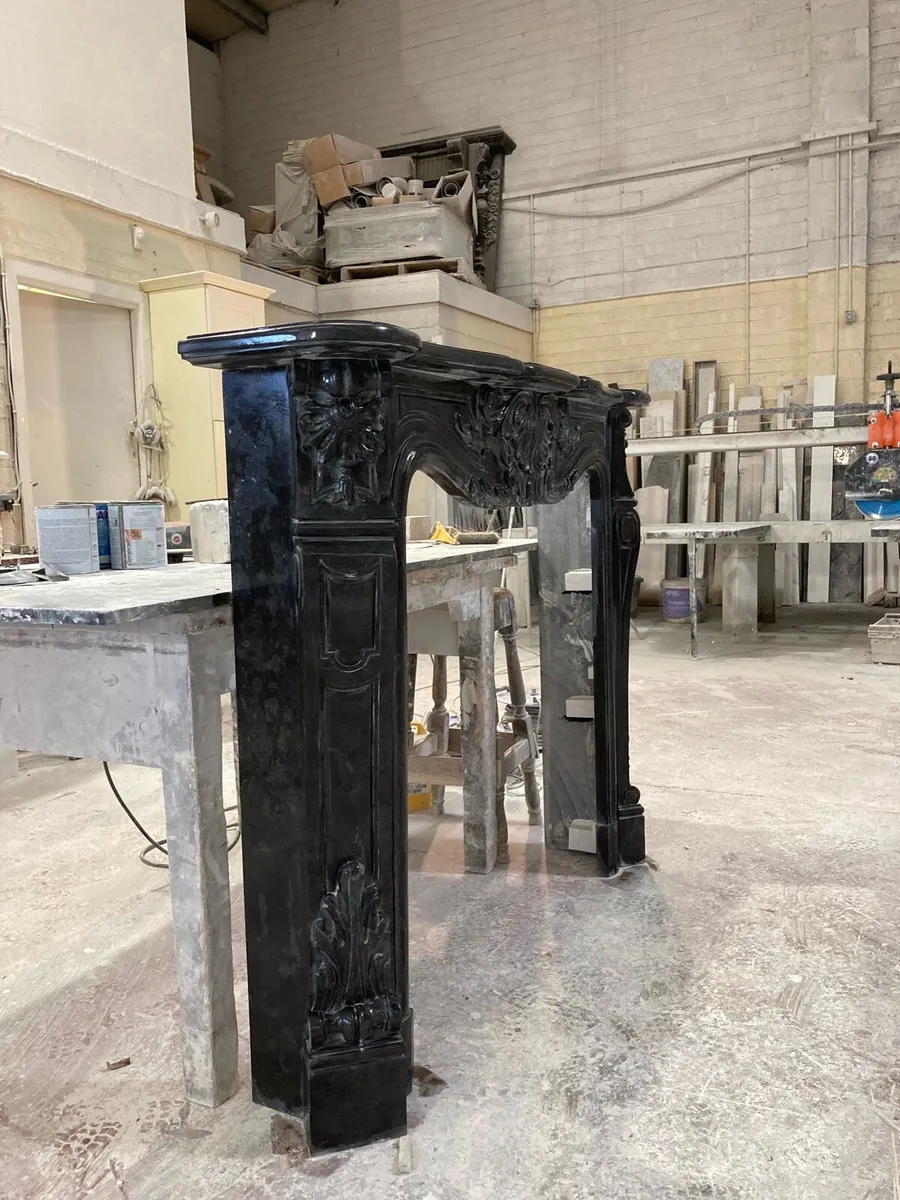 Black marble fireplace - Image 4