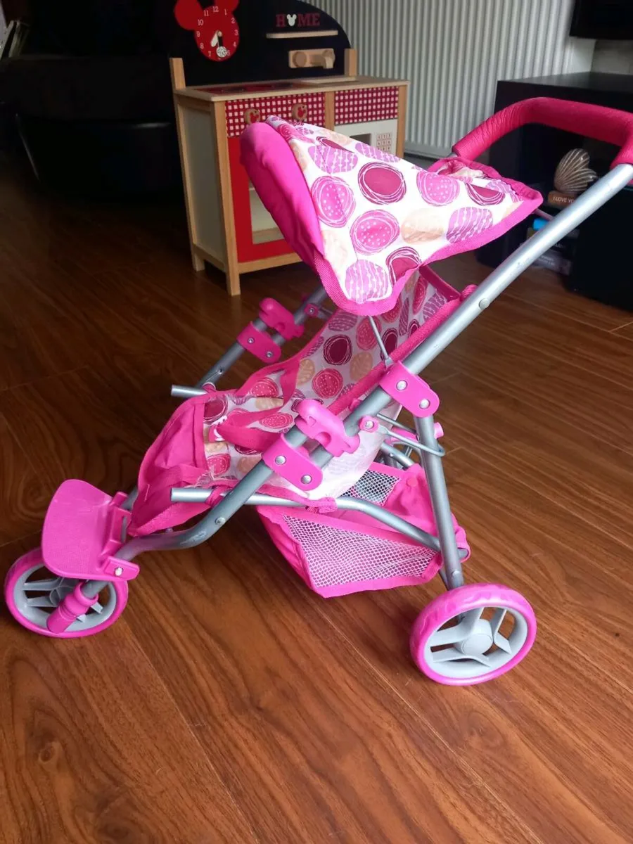 Tabel with chair, Castel, push pram  black board - Image 4