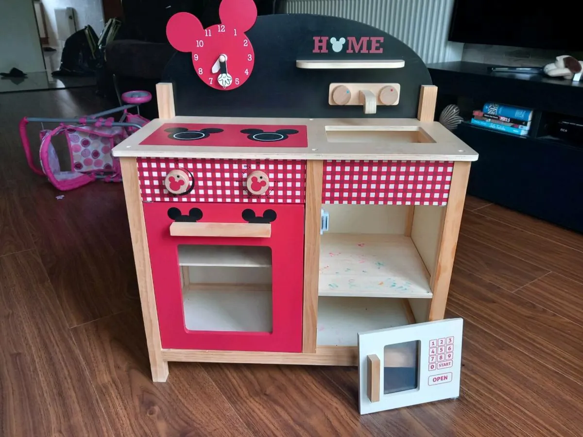 Tabel with chair, Castel, push pram  black board - Image 2