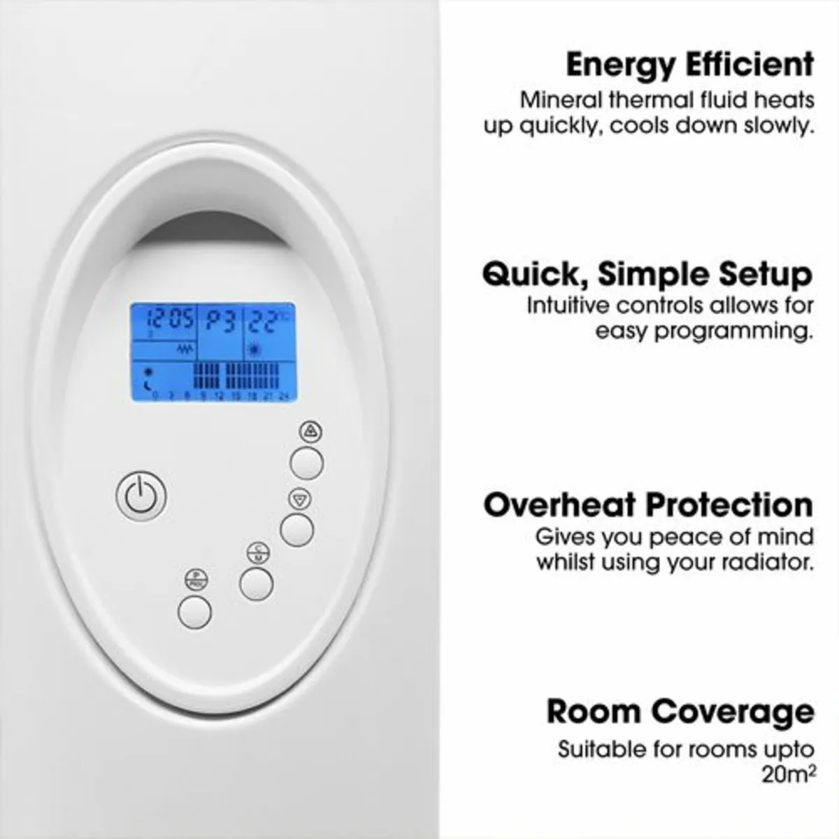 Futura 1800w Aluminium Oil Filled Electric Rad - Image 4