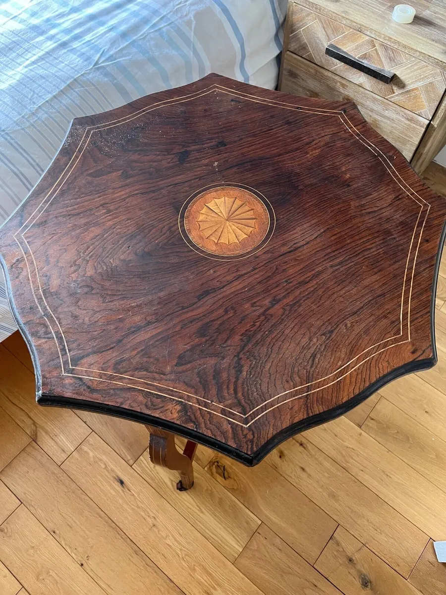 Inlaid rosewood occasional table - Image 4