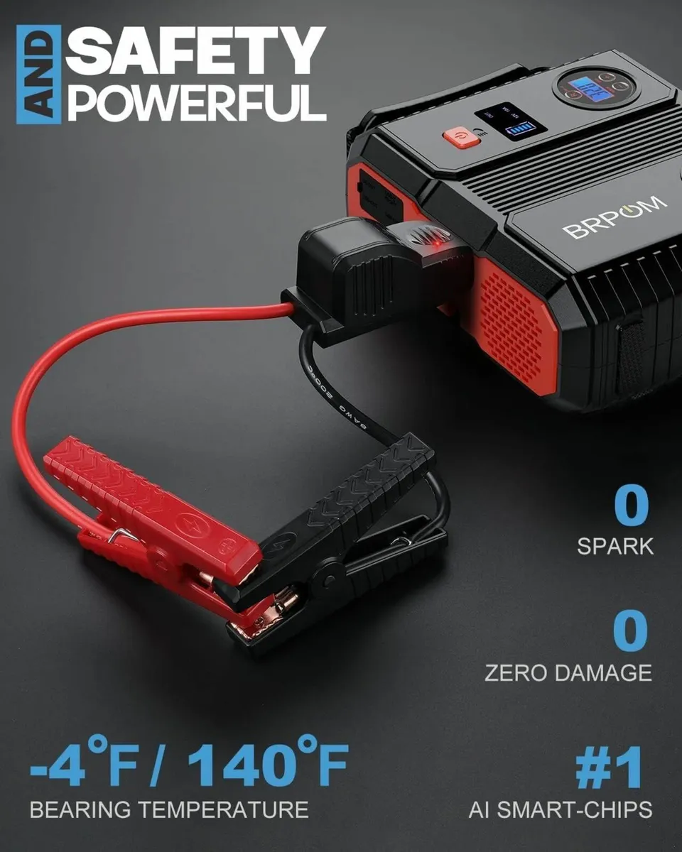 BRPOM BM600 Car Jump Starter with Air Compressor - Image 4