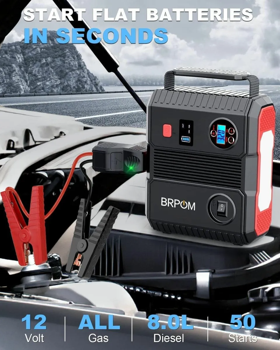 BRPOM BM600 Car Jump Starter with Air Compressor - Image 1