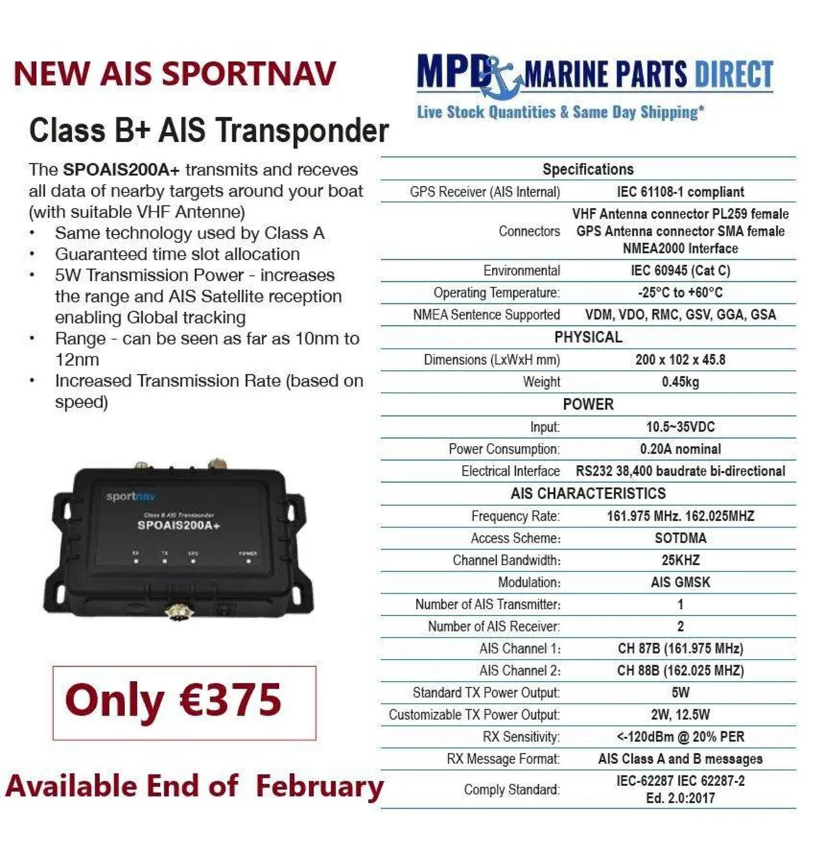 Class B+ AIS Transponder - Image 1