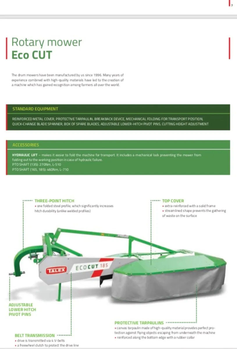 New Talex 1.65 and 1.85 drum mowers to clear - Image 3
