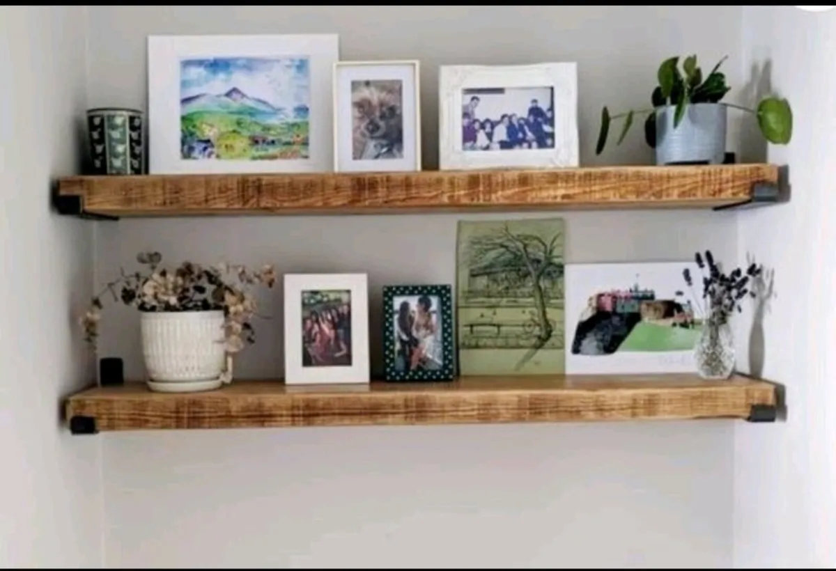 Thick Rustic Solid Wood Wall Shelf – Made to Order - Image 3