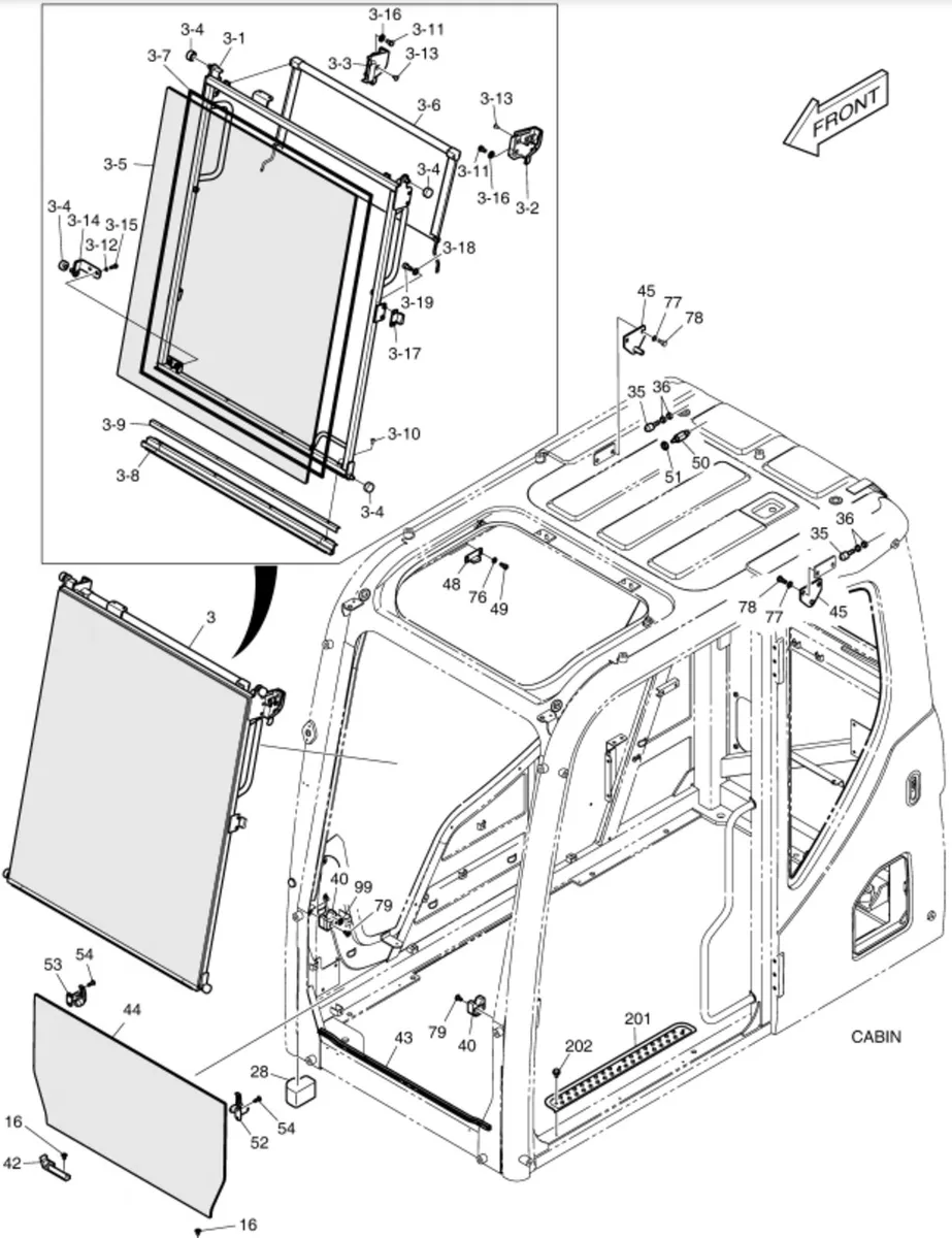 PLANT MACHINERY CAB GLASS - Image 2
