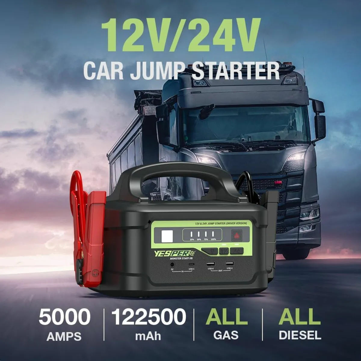 YESPER Monster P2 12V/24V 122500mAh Booster Pack - Image 1