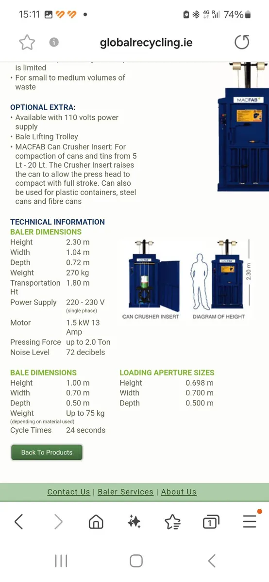 Cardboard baler compactor - Image 2