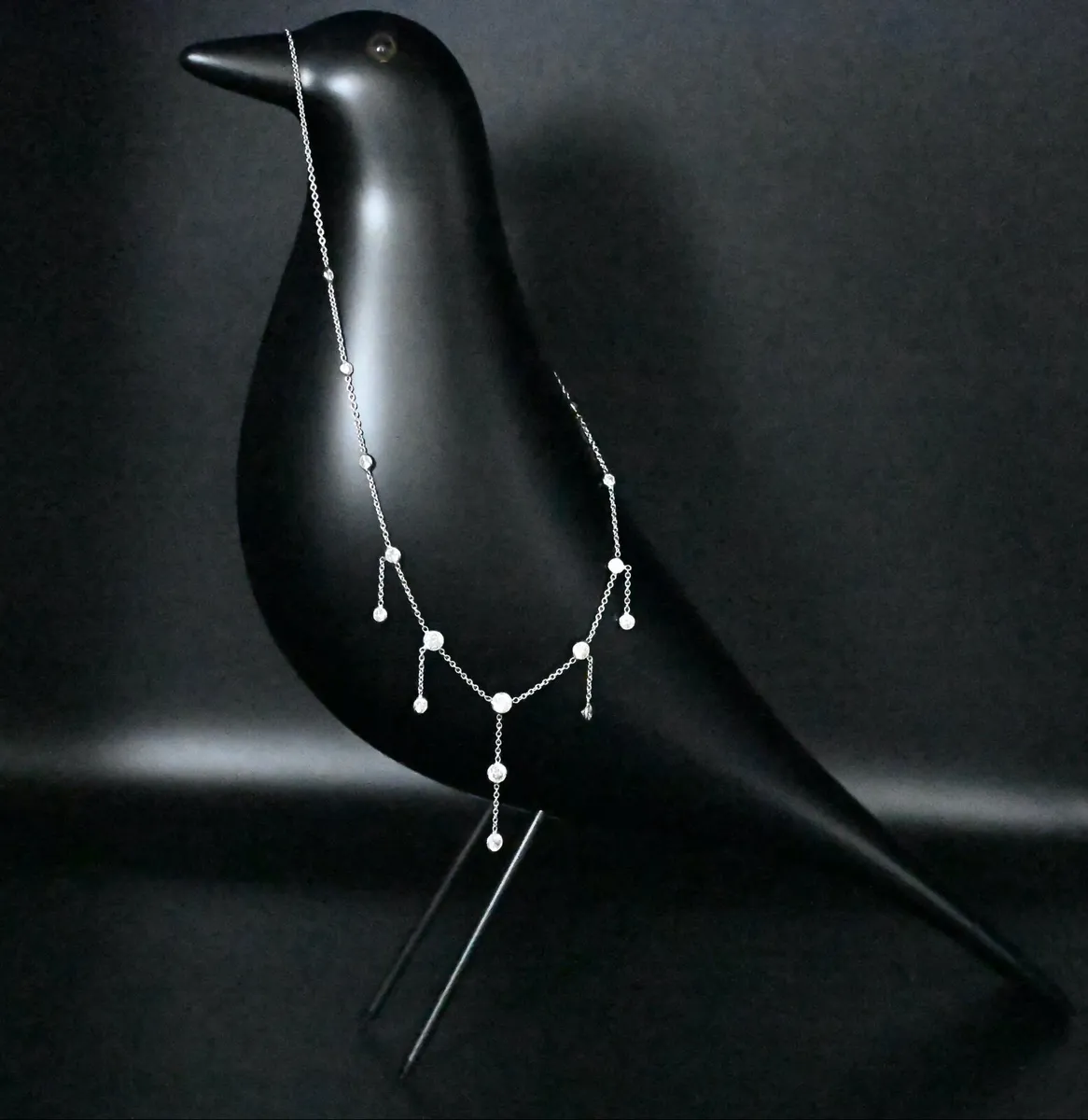 Vintage Diamond Waterfall Necklace - 18ct - Image 3