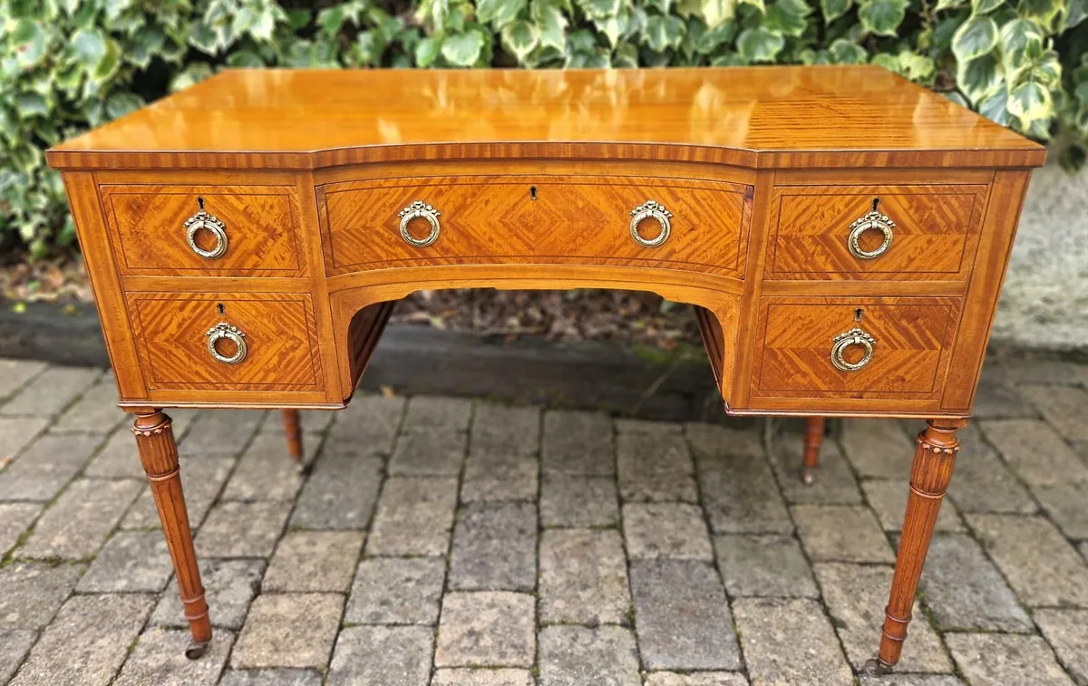 Edwardian Satinwood Writing Desk- Circa 1905 - Image 1