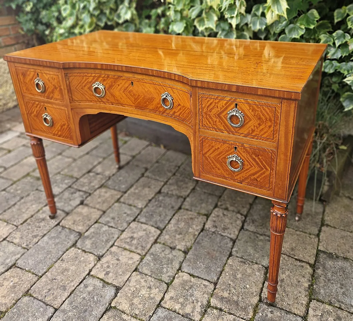 Edwardian Satinwood Writing Desk- Circa 1905 - Image 2