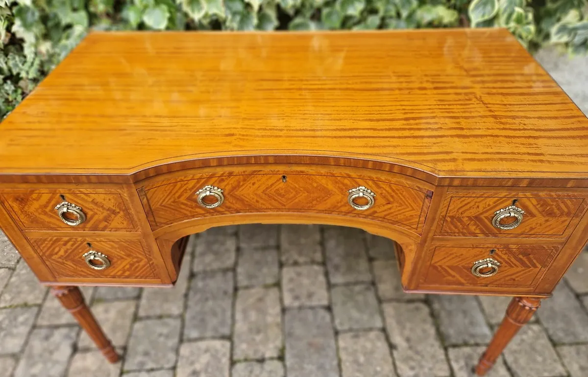 Edwardian Satinwood Writing Desk- Circa 1905 - Image 3