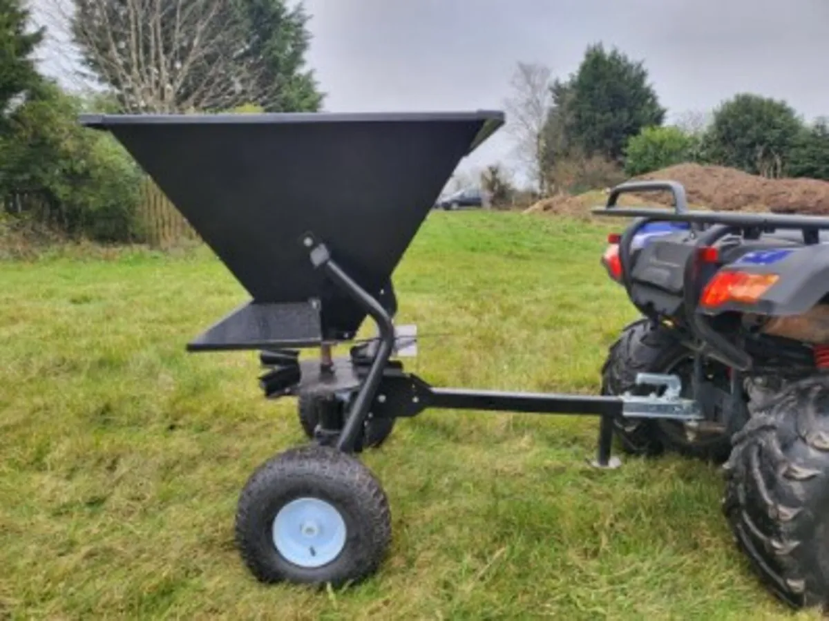 Towable quad atv ride on mower fertilizer spreader - Image 1