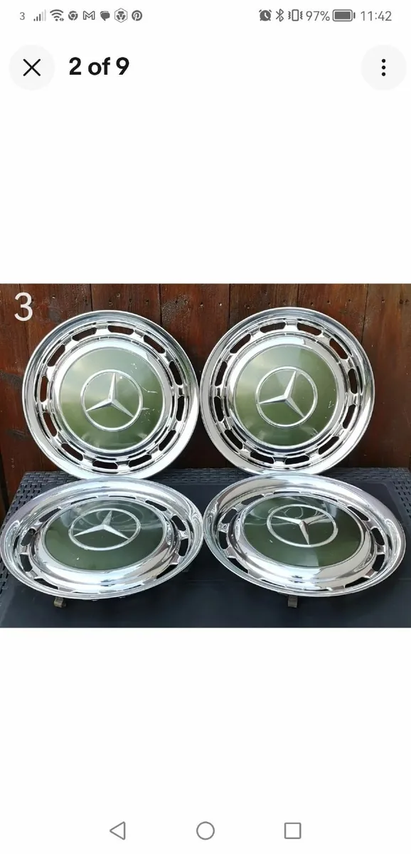 Hubcaps wheel trims covers mercedes vintage - Image 3