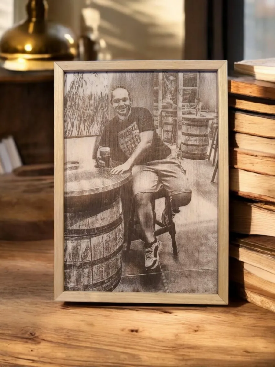 Custom photo on wood. Burned wood , wood  portrait - Image 1