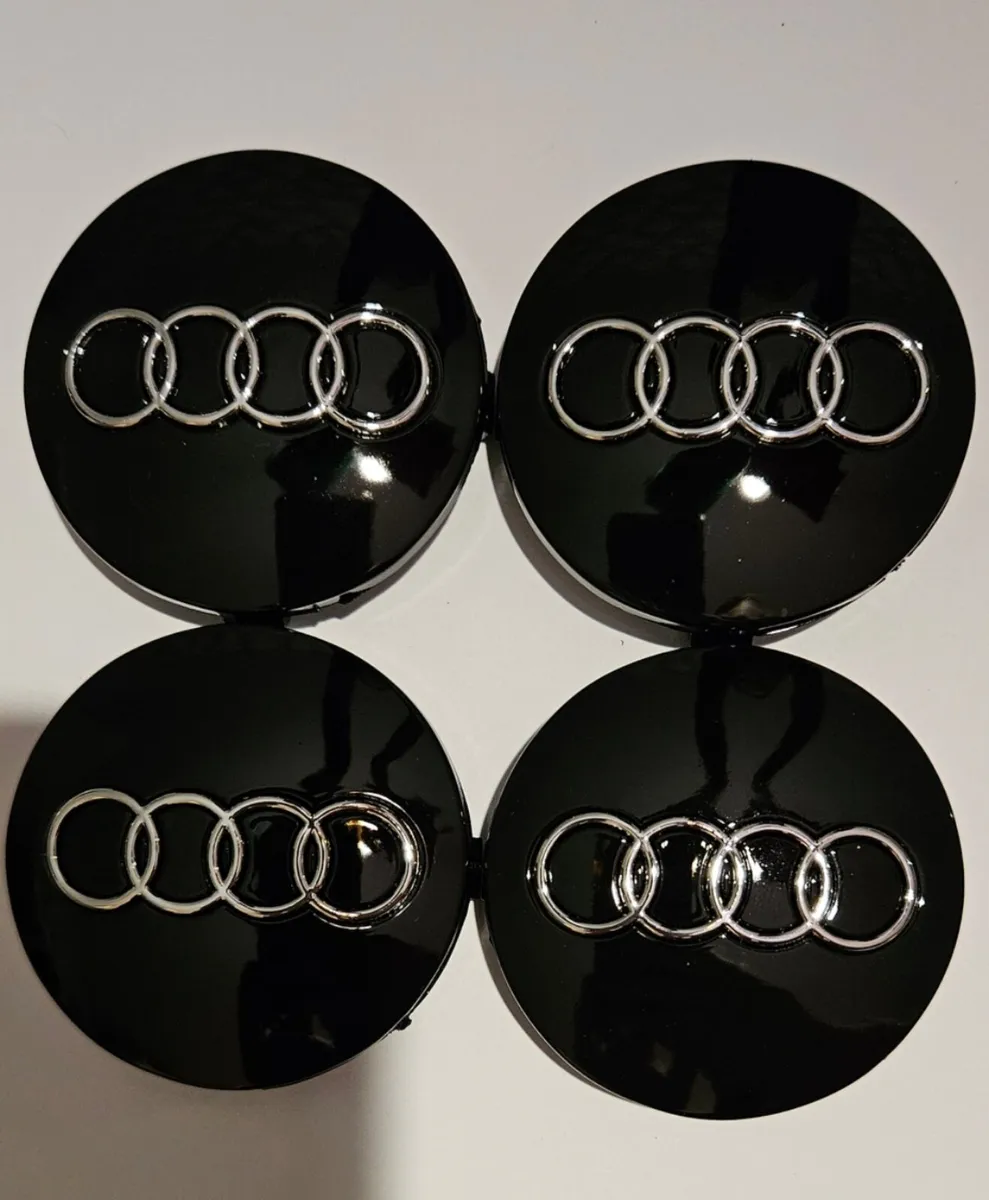 Audi wheel centre caps black/Grey 60mm 4 caps €15 - Image 1
