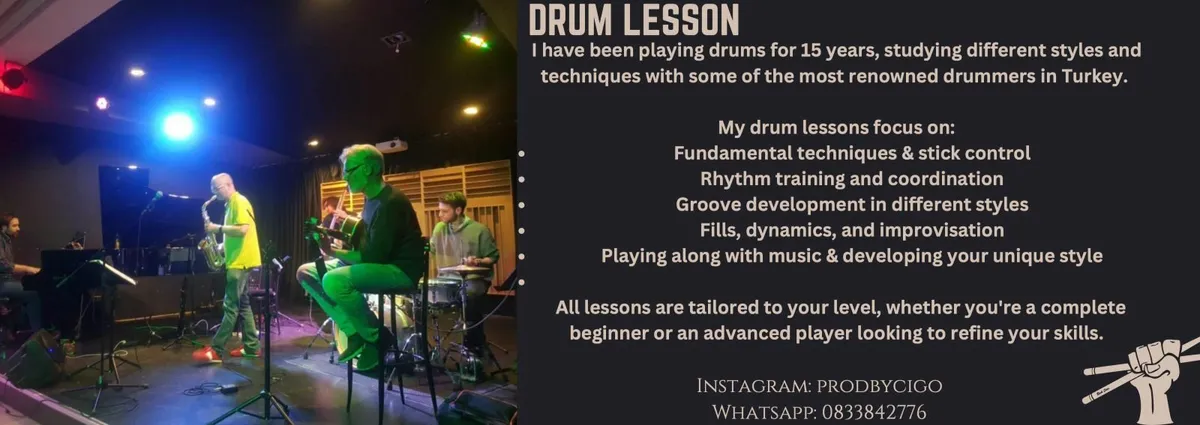 ⚠️DRUM LESSONS⚠️ Online & One-on-One - Image 1