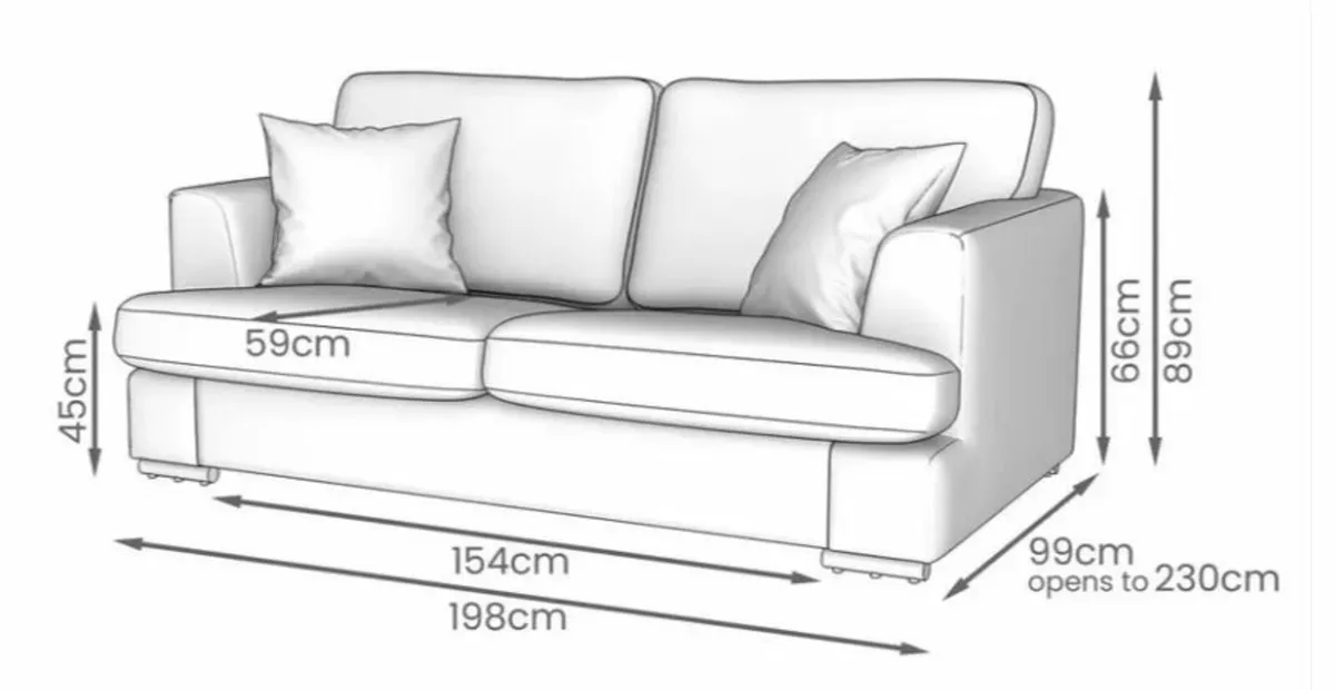 Two distressed leather sofas and a fabric sofa bed - Image 3