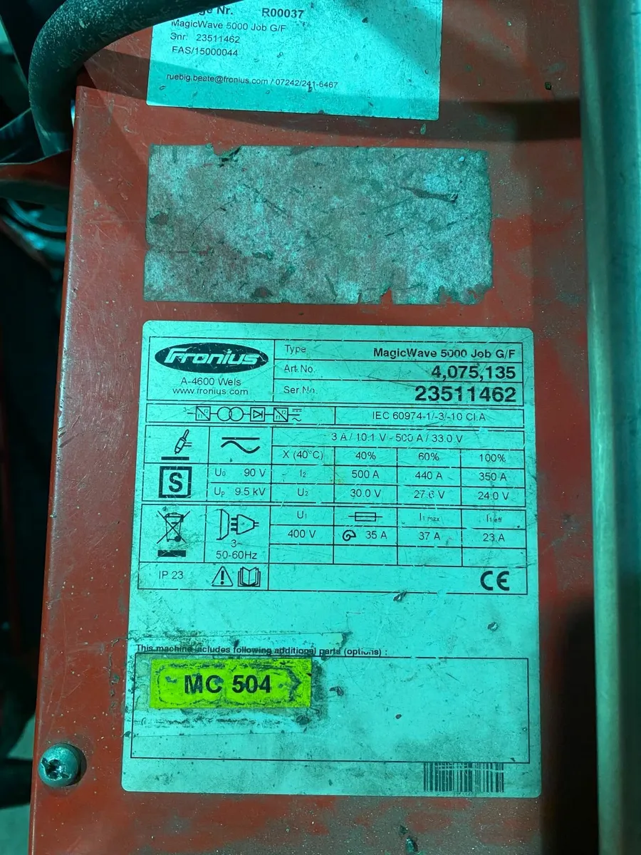 Fronius welder Magic wave 5000 - Image 4