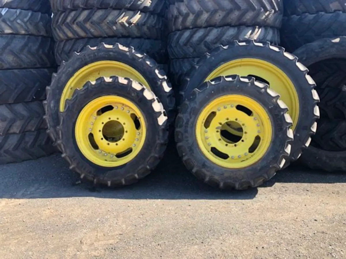 FULL SET JD Row Crop Wheels- 340/85R48 & 320/90R32 - Image 1