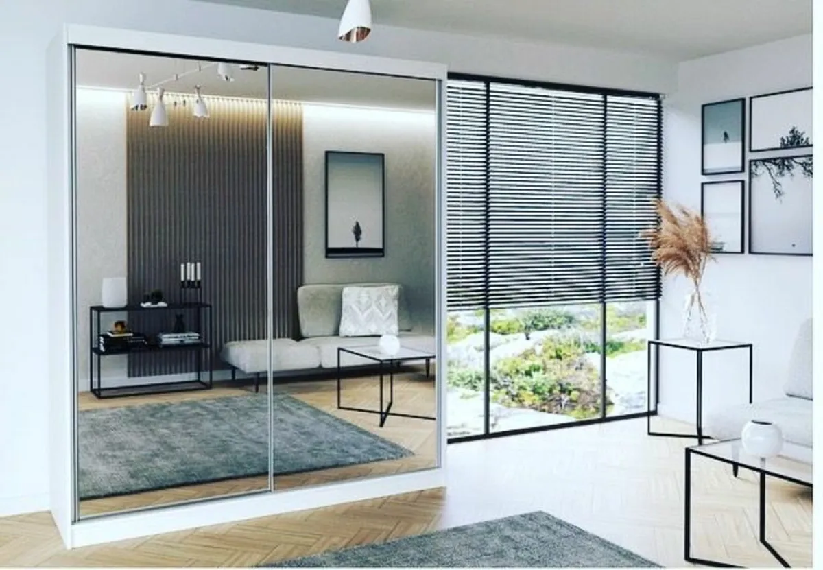 SLIDING WARDROBE 203 CM WITH FULL MIRROR DOORS - Image 2