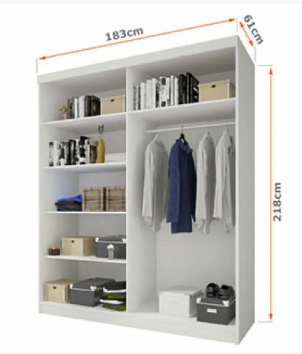 MULTI 31 SLIDING WARDROBE WITH MIRROR 183CM - Image 2