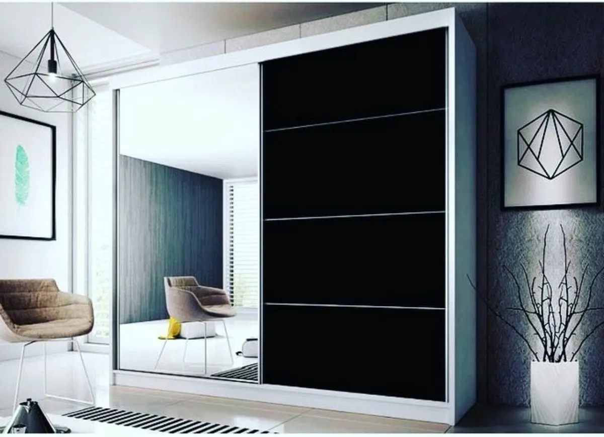 MULTI 31 SLIDING WARDROBE WITH MIRROR 183CM - Image 1