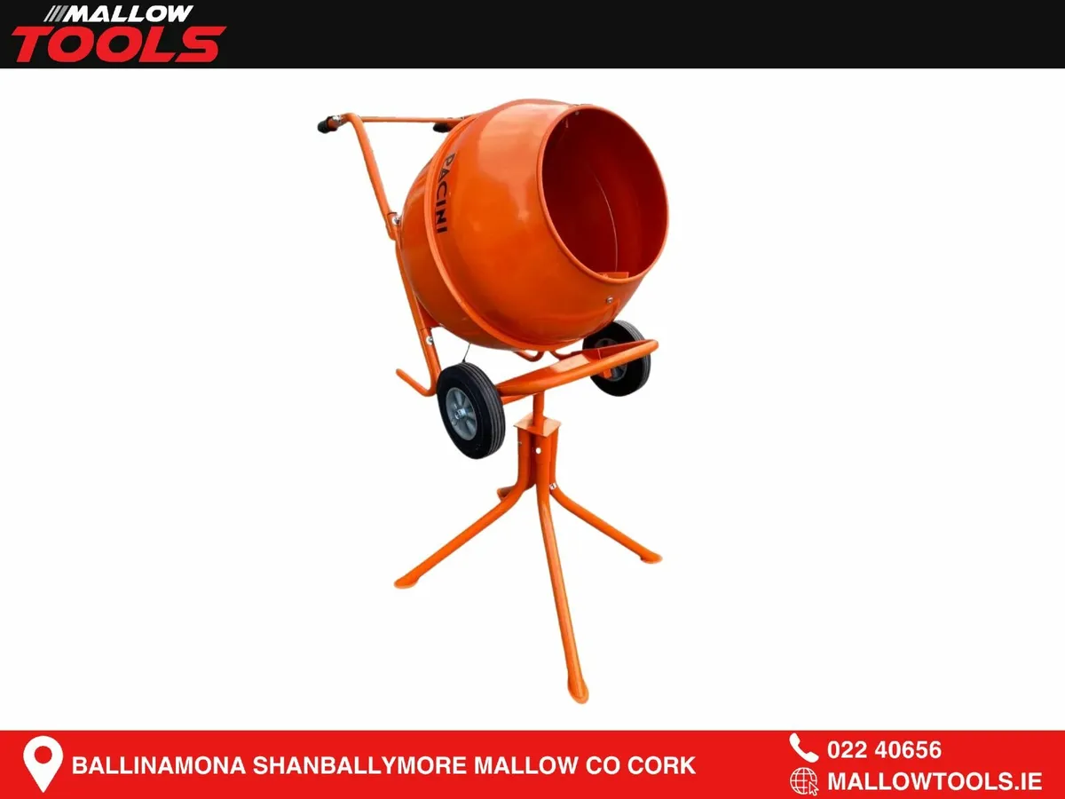 Pacini 140L Electric Cement Mixer 0.75HP (230v) - Image 1