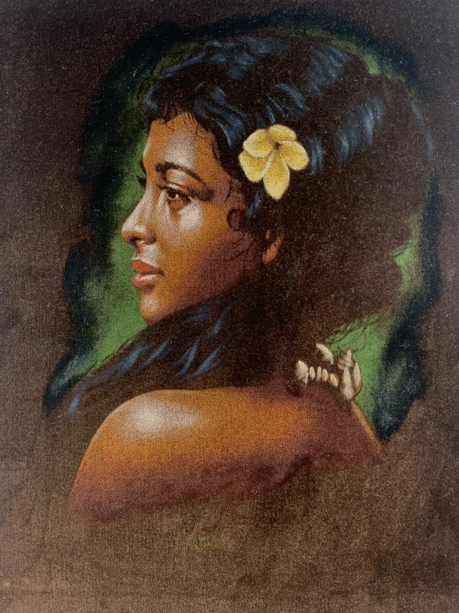 Vintage Australian portrait on velvet. - Image 3