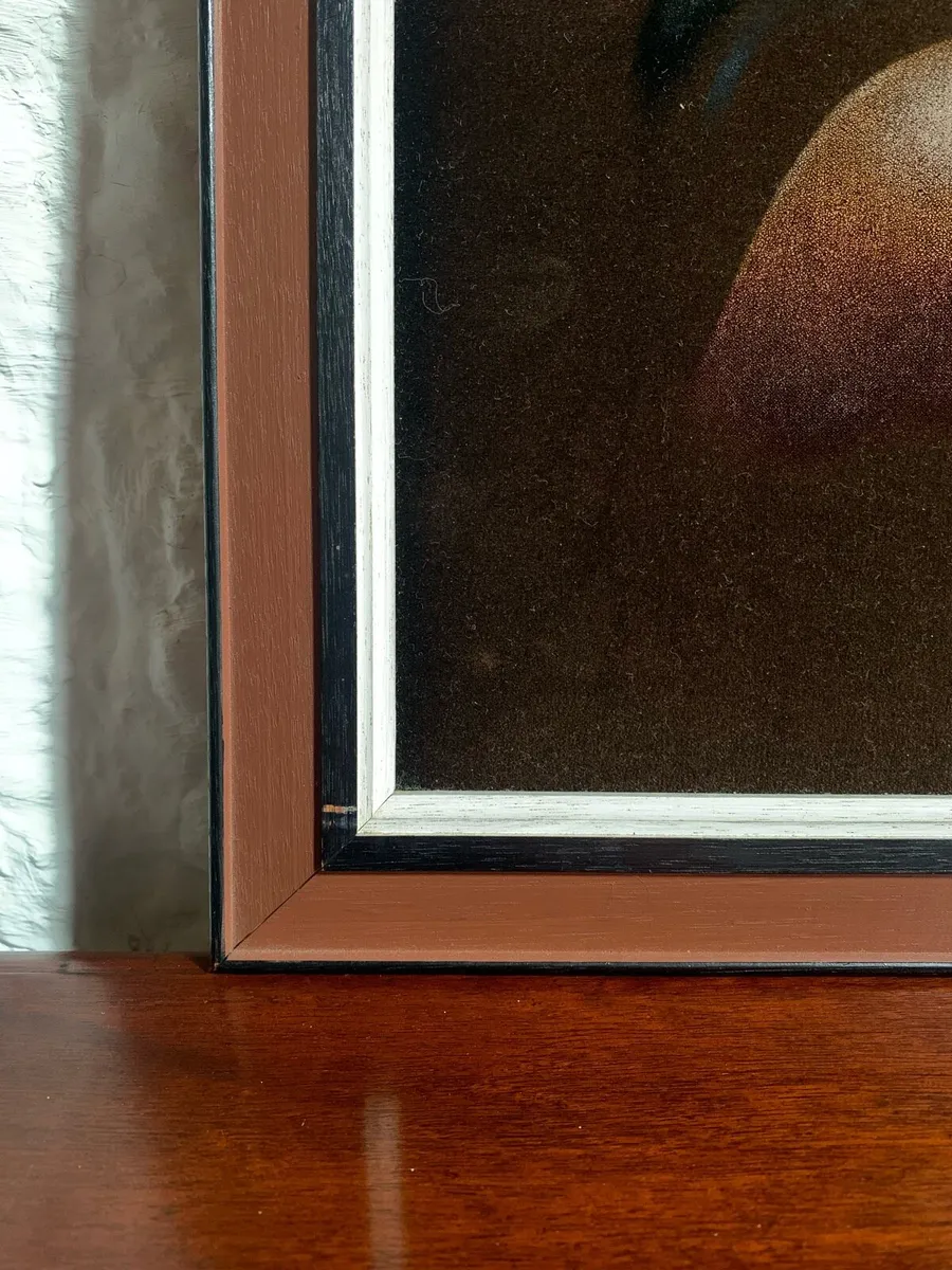 Vintage Australian portrait on velvet. - Image 4