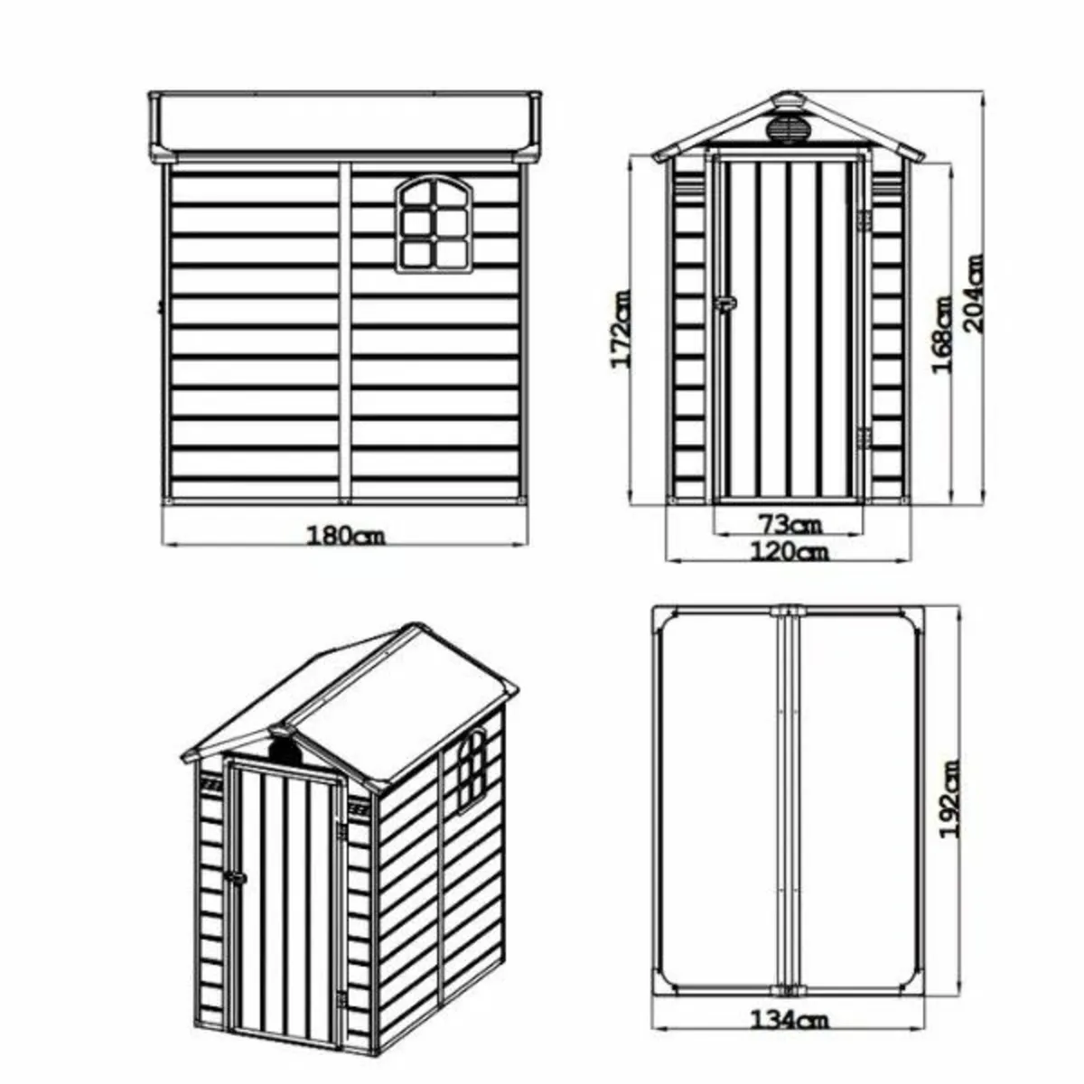 6″4′ x 4″5′ Plastic Outdoor Storage Shed - Image 2
