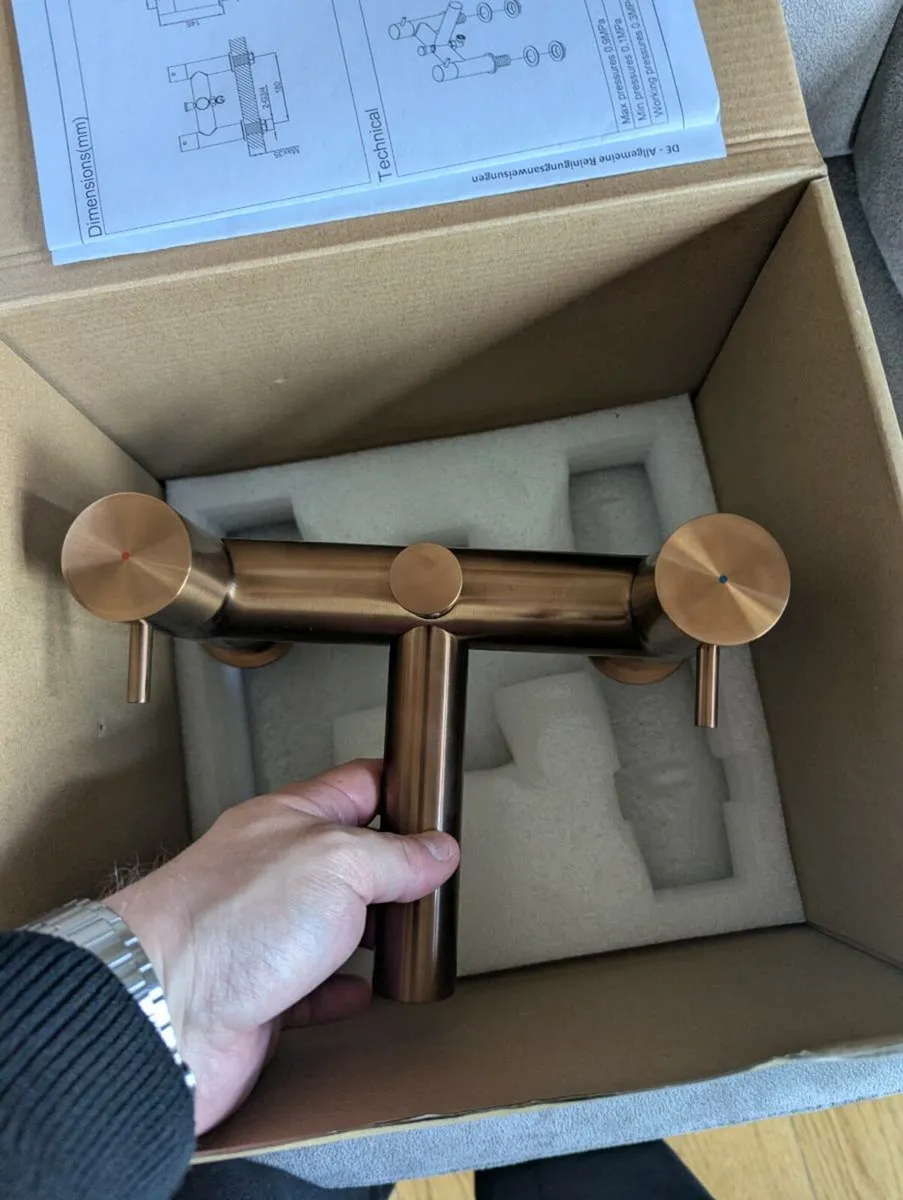 Bath Mixer Tap & Shower Head- Brushed Copper - NEW - Image 3