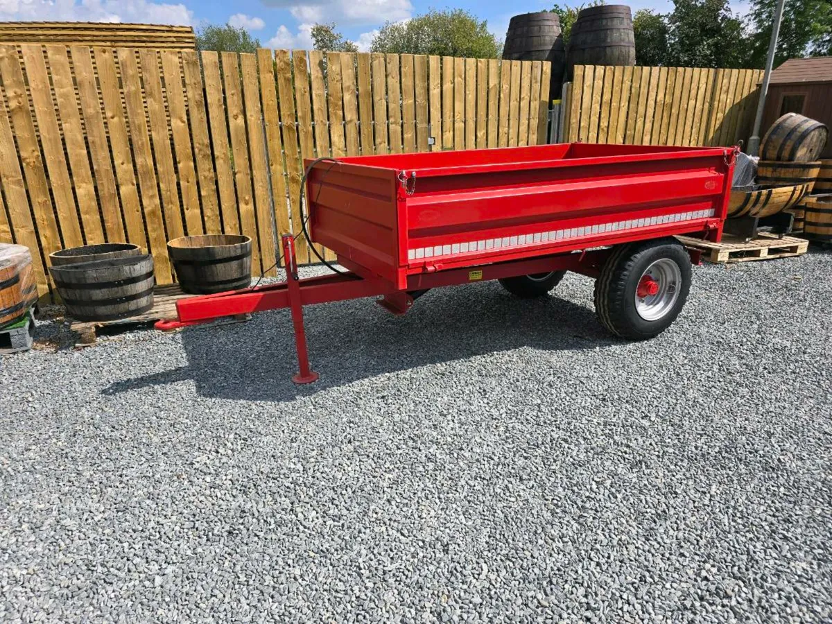 8x5ft steel tipping tractor garden trailer - Image 1