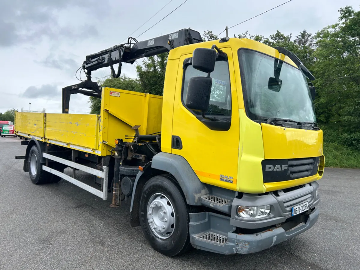 2008 Daf lf 55 220 18 ton flat with crane - Image 3