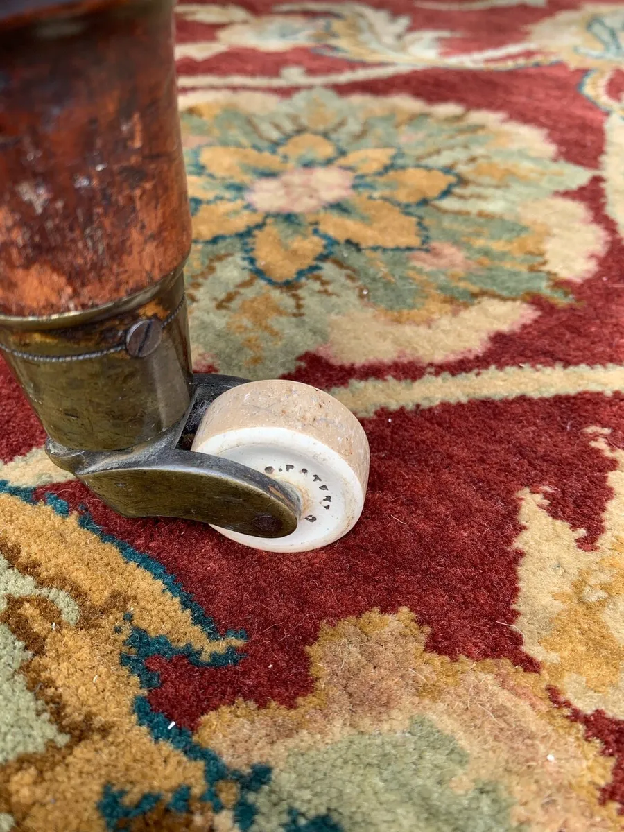 Victorian mahogany and leather desk armchair. - Image 3