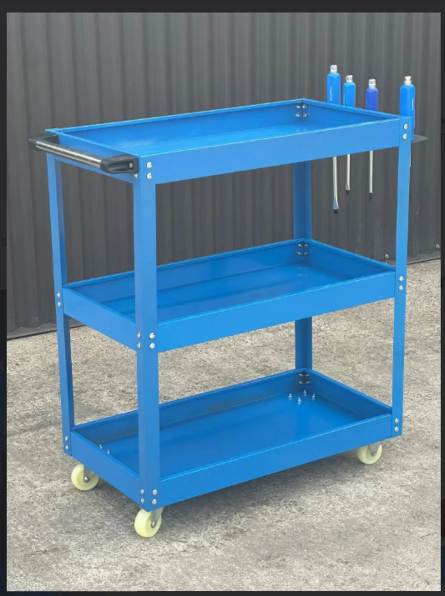 3 Tier Tool Trolley Service Cart With Solid Rubber - Image 1