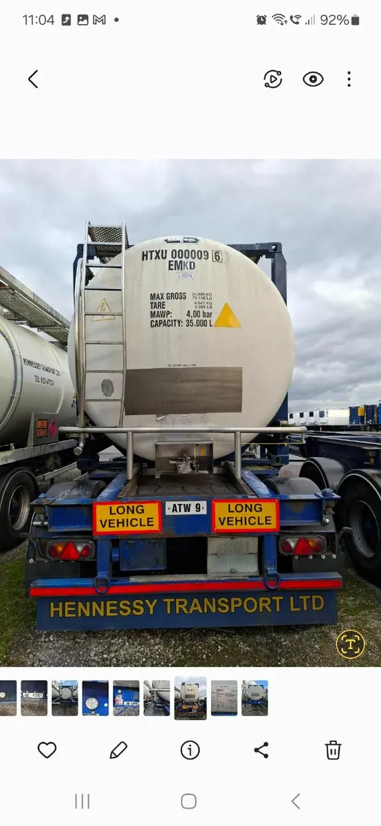 3 of ISO tankers on trailers - Image 1