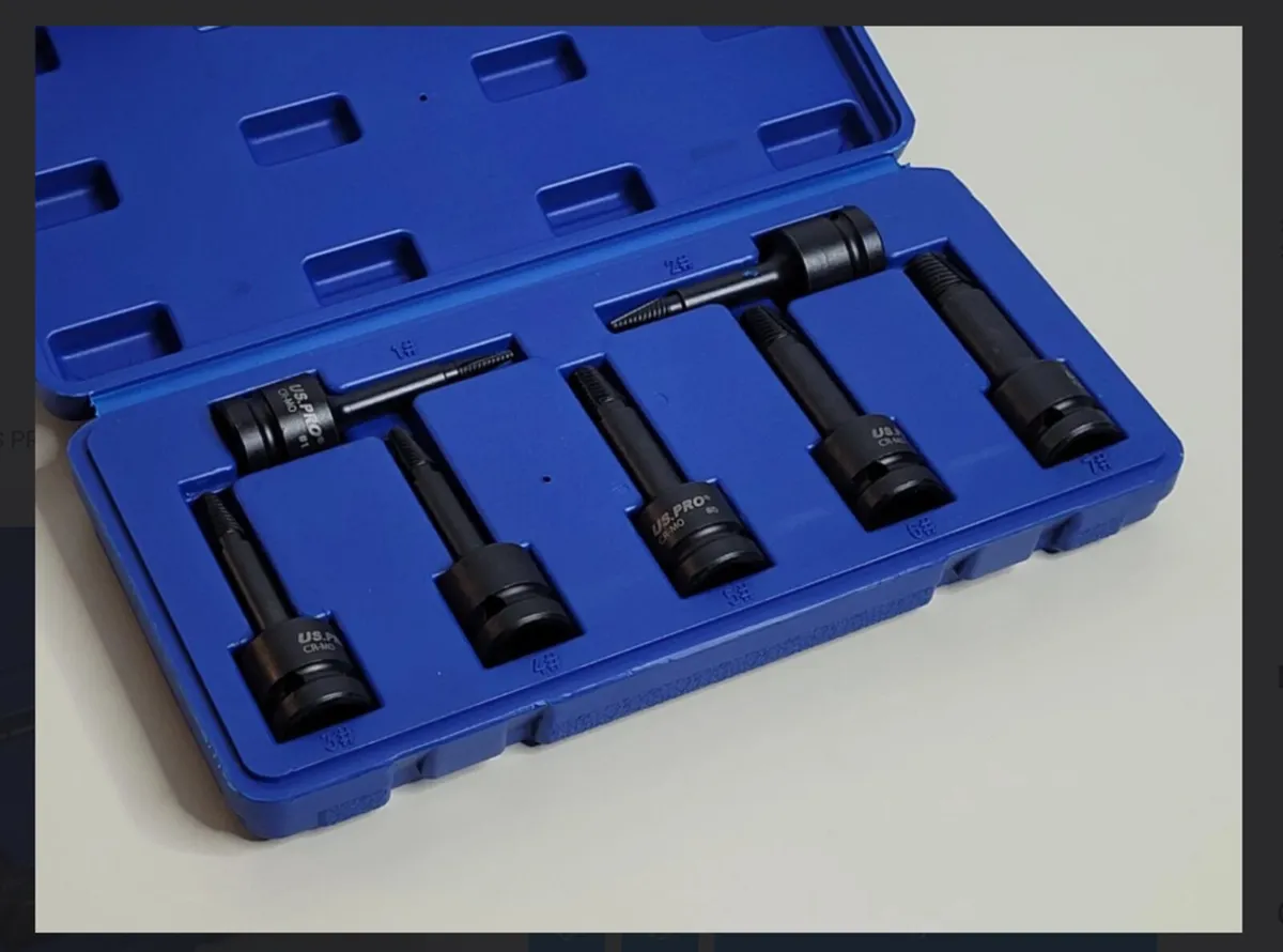 US PRO 7 Piece 1/2″ Drive Impact Screw Extractor S - Image 1