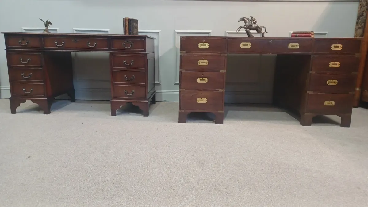 Two large - Military and Georgian Style desk - Image 1