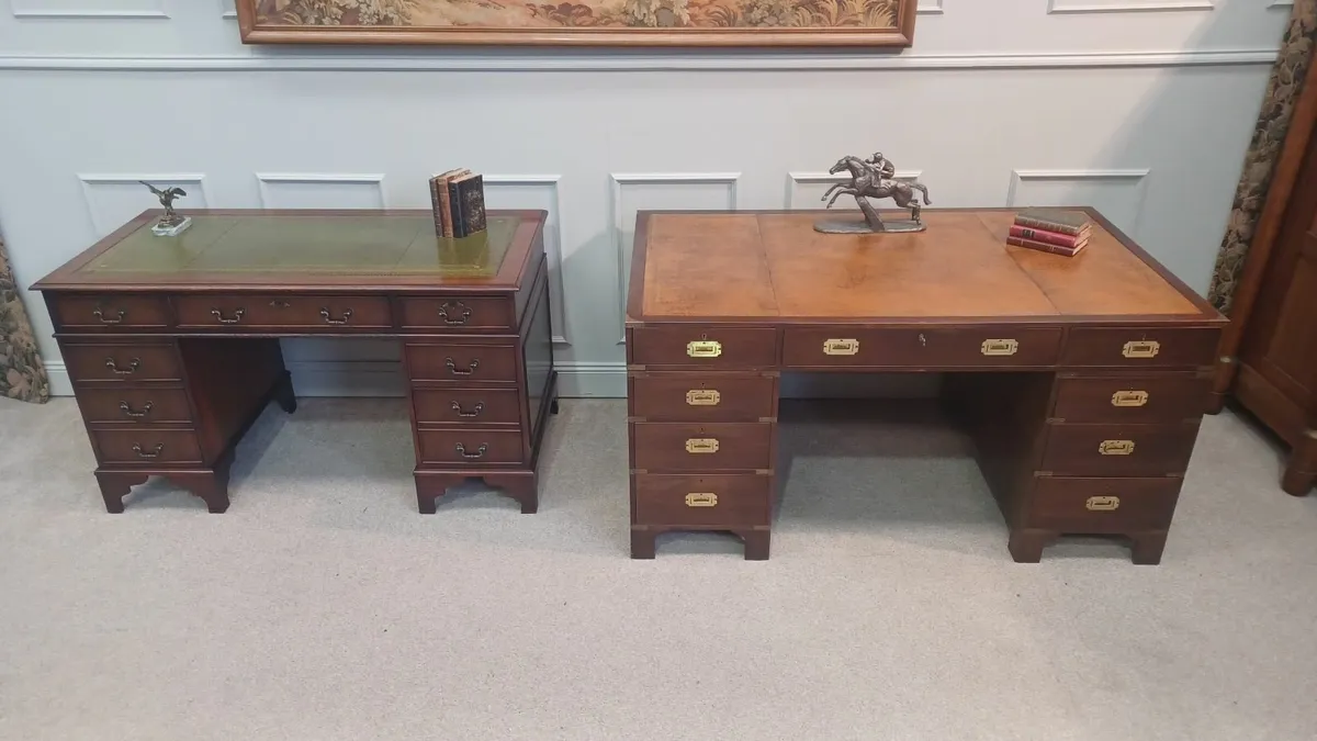 Two large - Military and Georgian Style desk - Image 2