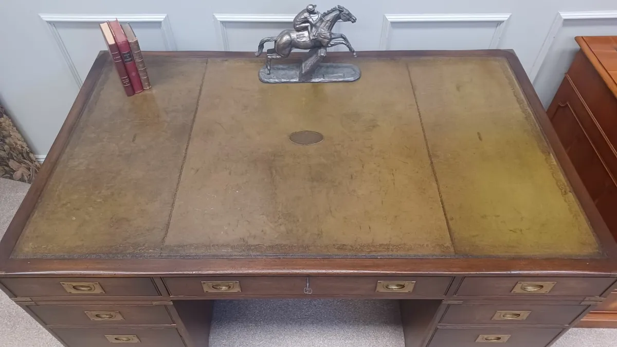 Large Double Sided Military Campaign Desk - Image 2