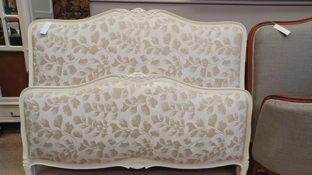 Three Antique Louis XV Upholstered Beds - Image 3