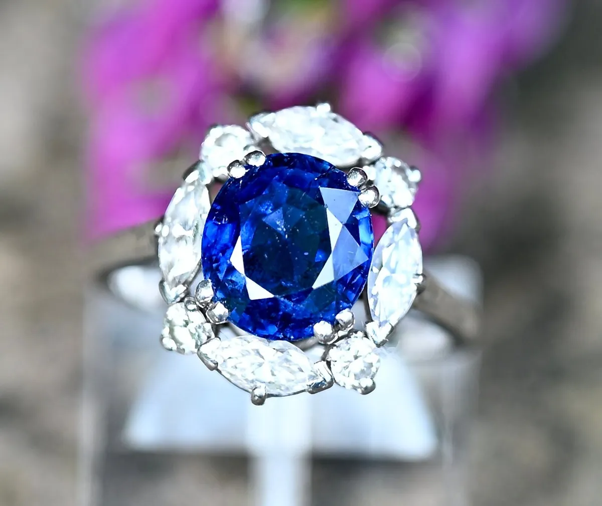Vintage Mellerio Sapphire & Diamond Ring  Platinum - Image 1