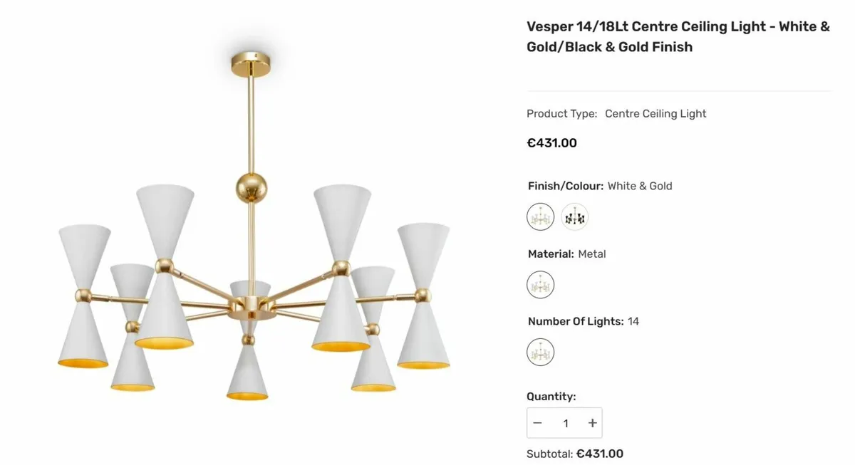 Ceiling Light fitting (New)