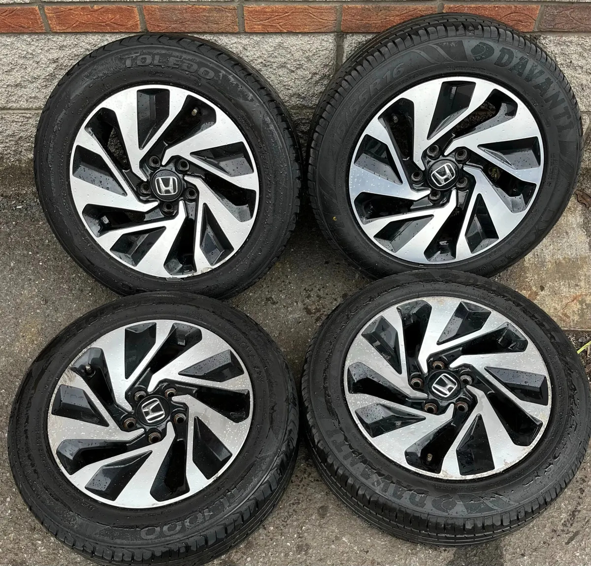 16" Honda Civic Alloy Wheels 2017 Black Polished - Image 1