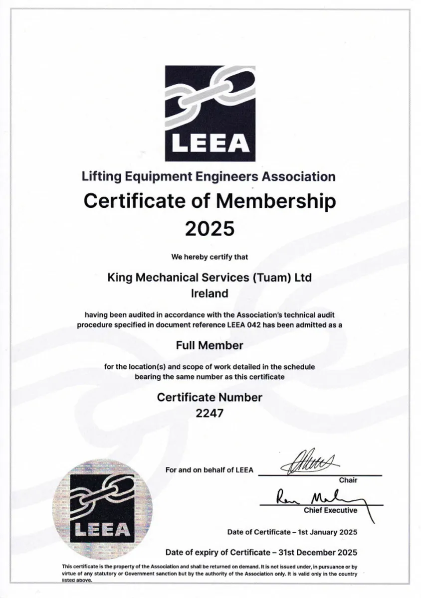 MEWP GA1 Inspection - FREE Harness & Lanyard Deal - Image 2