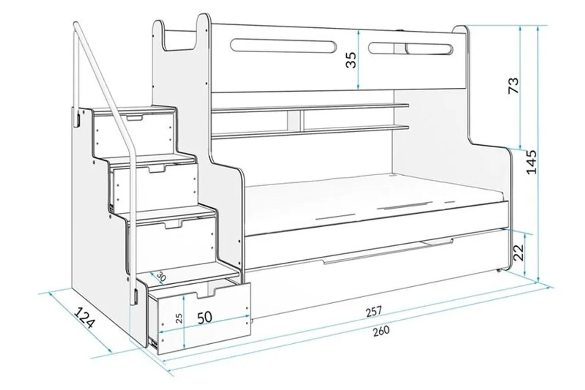 Triple bunk Bed MAX 3 free delivery - Image 2