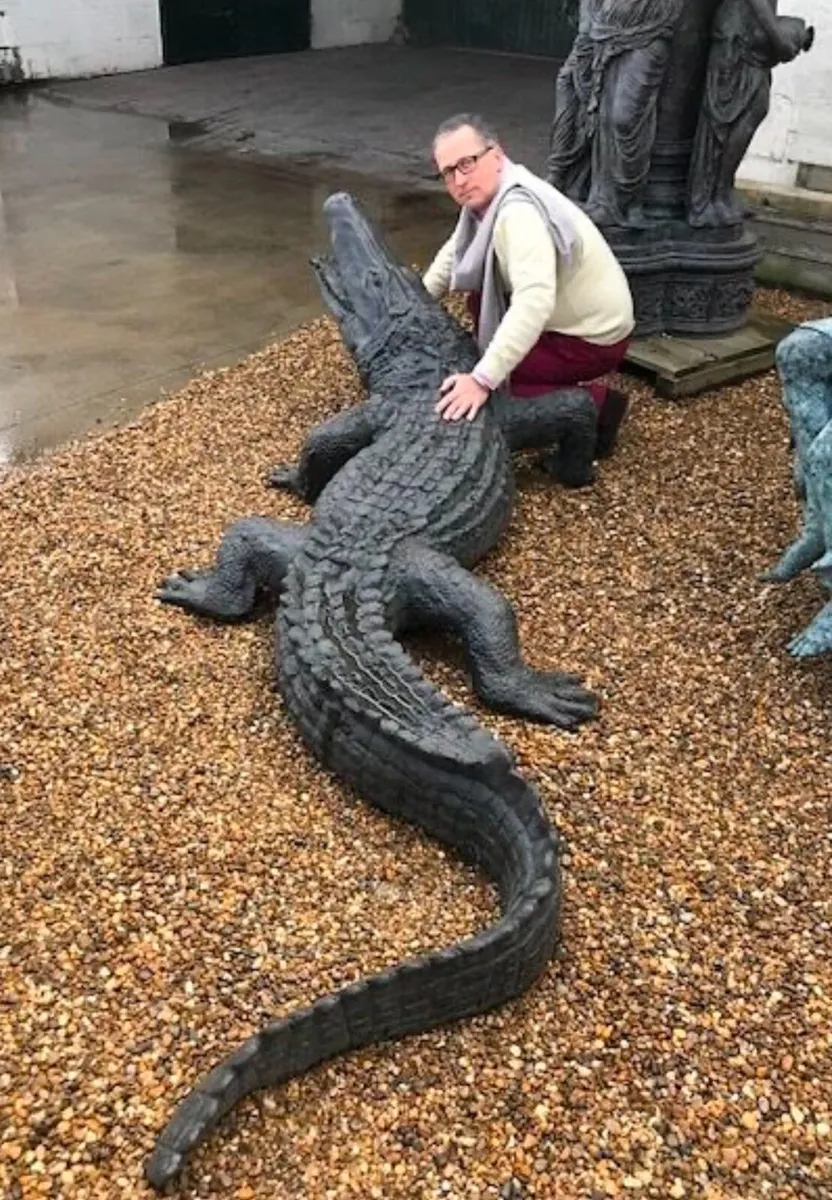 Bronze 3 meter crocodile sculpture - Image 3